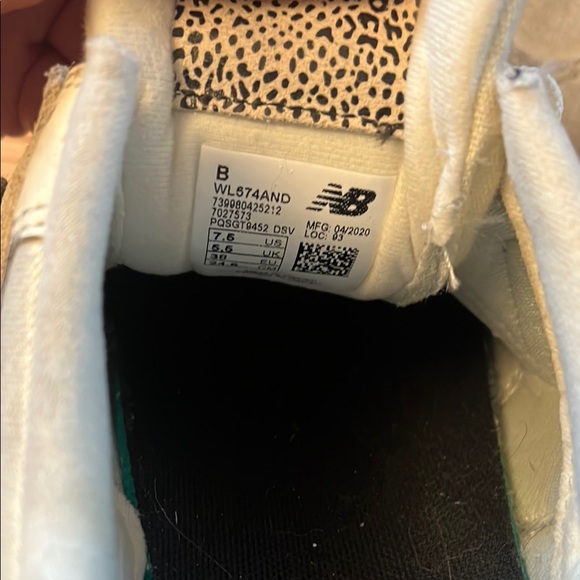 New Balance 574 Cream and animal print Women's Shoes - Picture 11 of 11